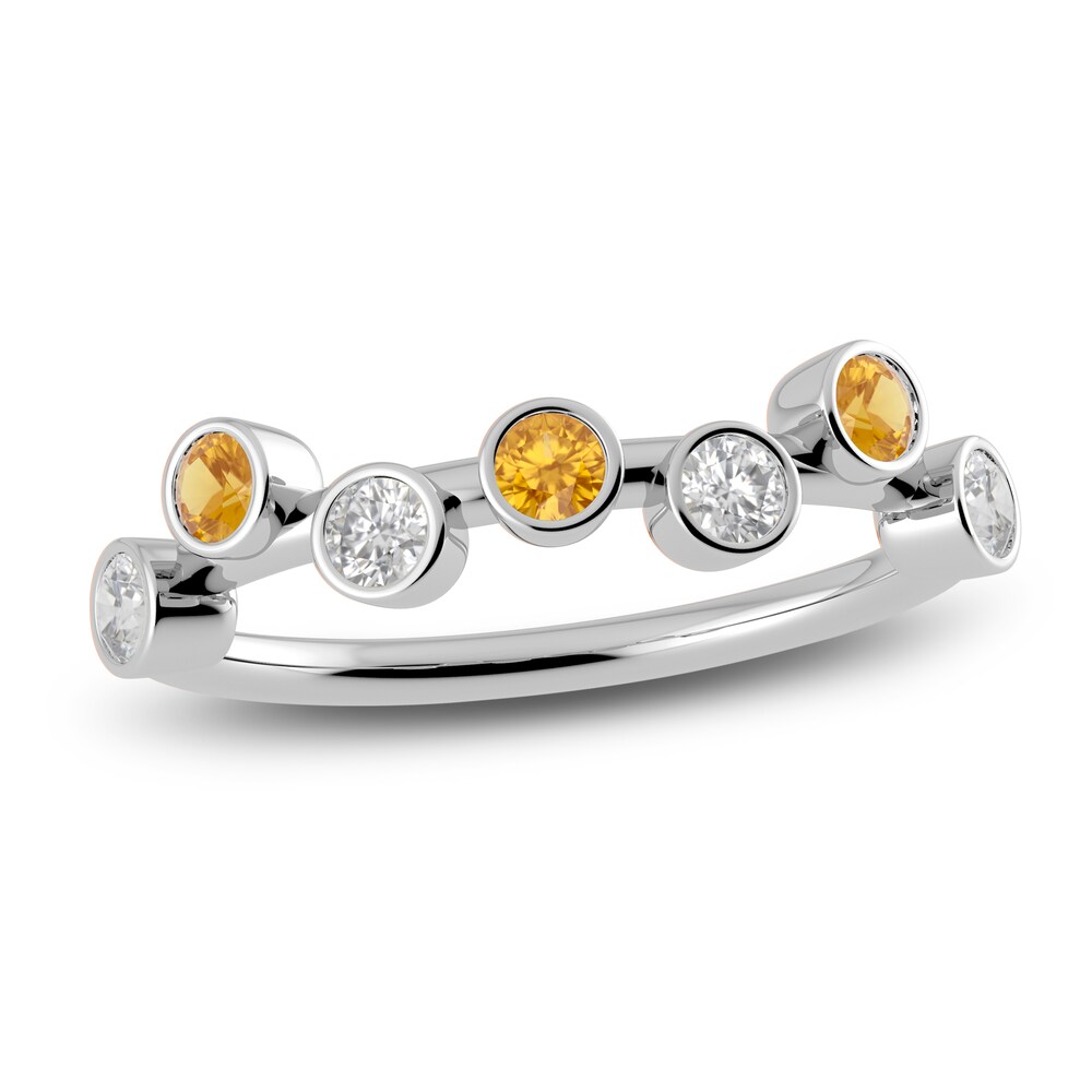 Juliette Maison Natural Citrine & Natural White Sapphire Ring 10K White Gold 8jEvmyGn