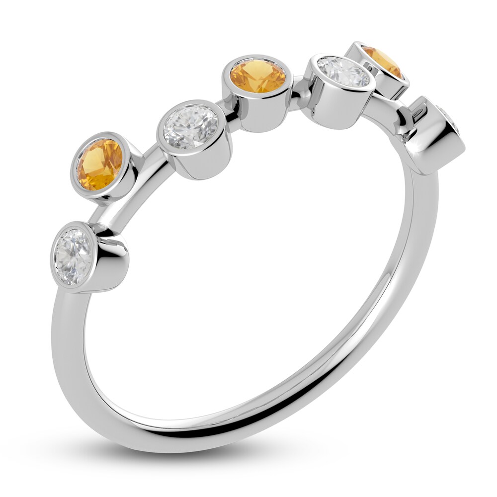 Juliette Maison Natural Citrine & Natural White Sapphire Ring 10K White Gold 8jEvmyGn