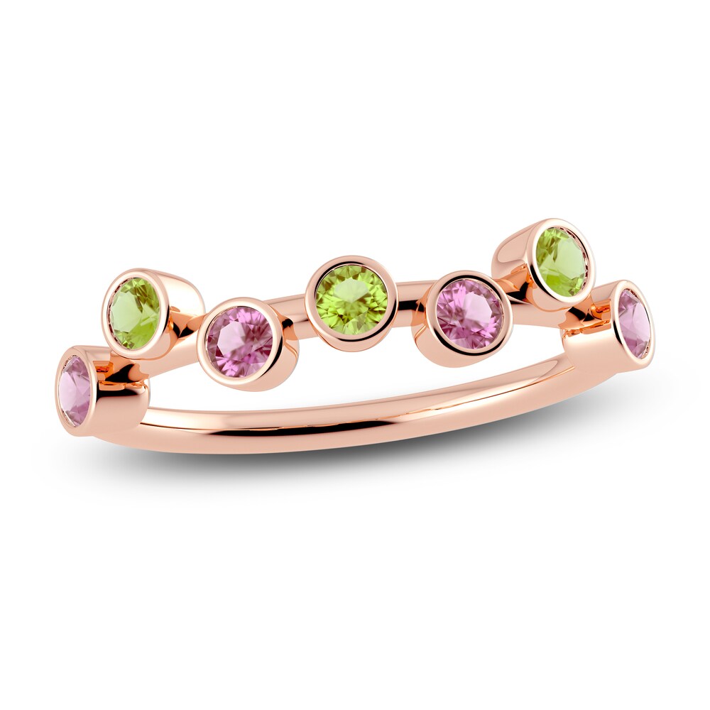 Juliette Maison Natural Peridot & Natural Pink Tourmaline Ring 10K Yellow Gold 8lqNtbmt [8lqNtbmt]