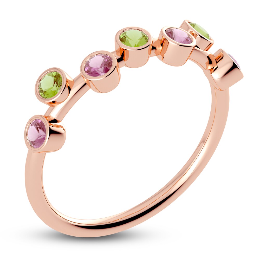 Juliette Maison Natural Peridot & Natural Pink Tourmaline Ring 10K Yellow Gold 8lqNtbmt