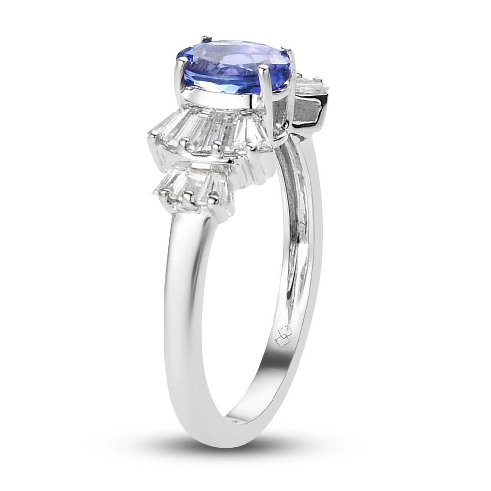 Natural Tanzanite Ring 3/8 ct tw Diamonds 14K White Gold 8ocjgZVm