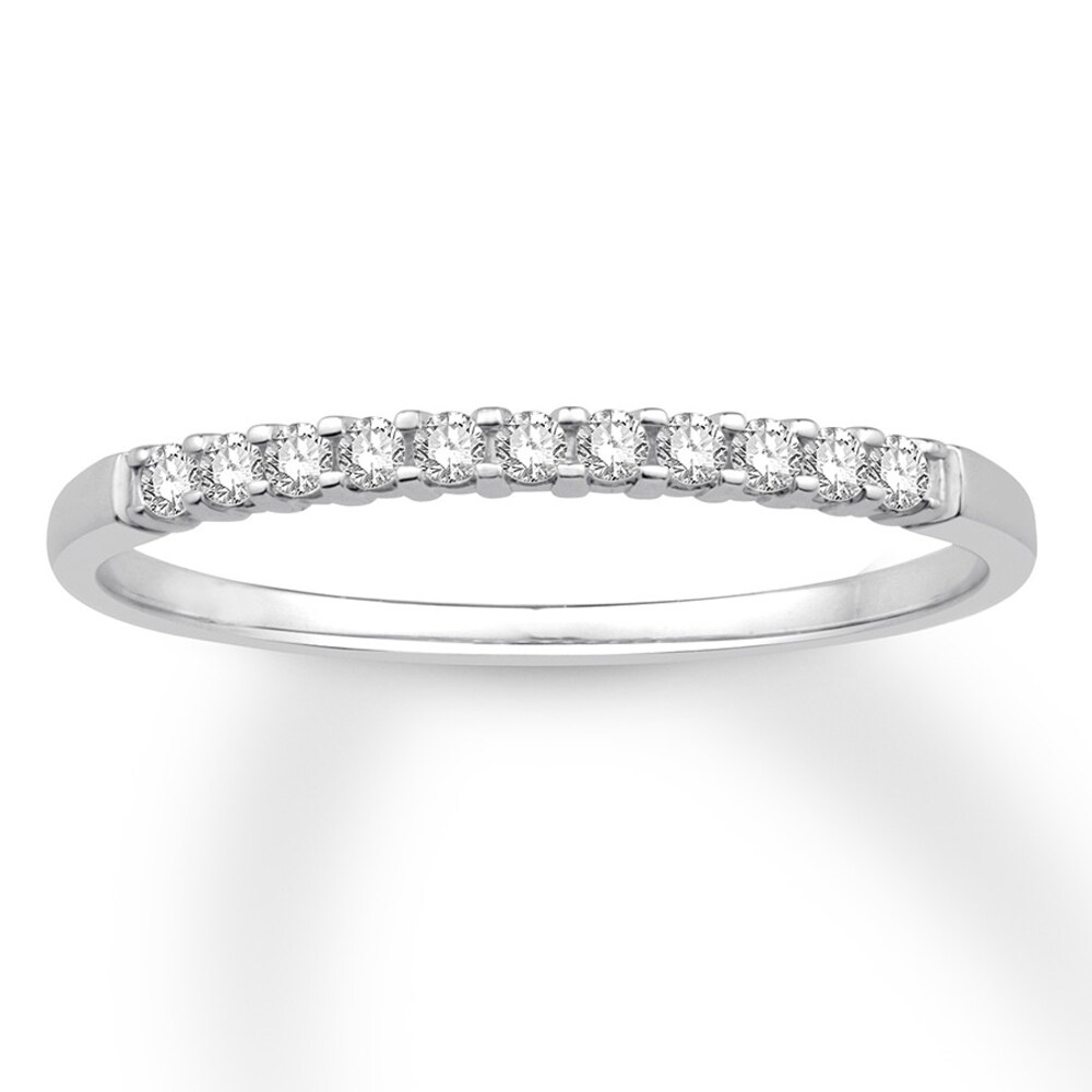 Diamond Anniversary Band 1/10 ct tw Round-cut 10K White Gold 8q85wfC9 [8q85wfC9]