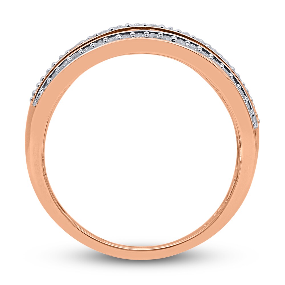 Diamond Multi-Row Anniversary Band 1 ct tw Round 14K Rose Gold 8wKRzpFh