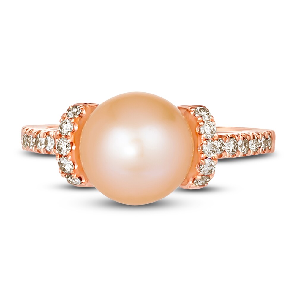 Le Vian Cultured Pink Freshwater Pearl Ring 1/4 ct tw Diamonds 14K Strawberry Gold 992l0VAB