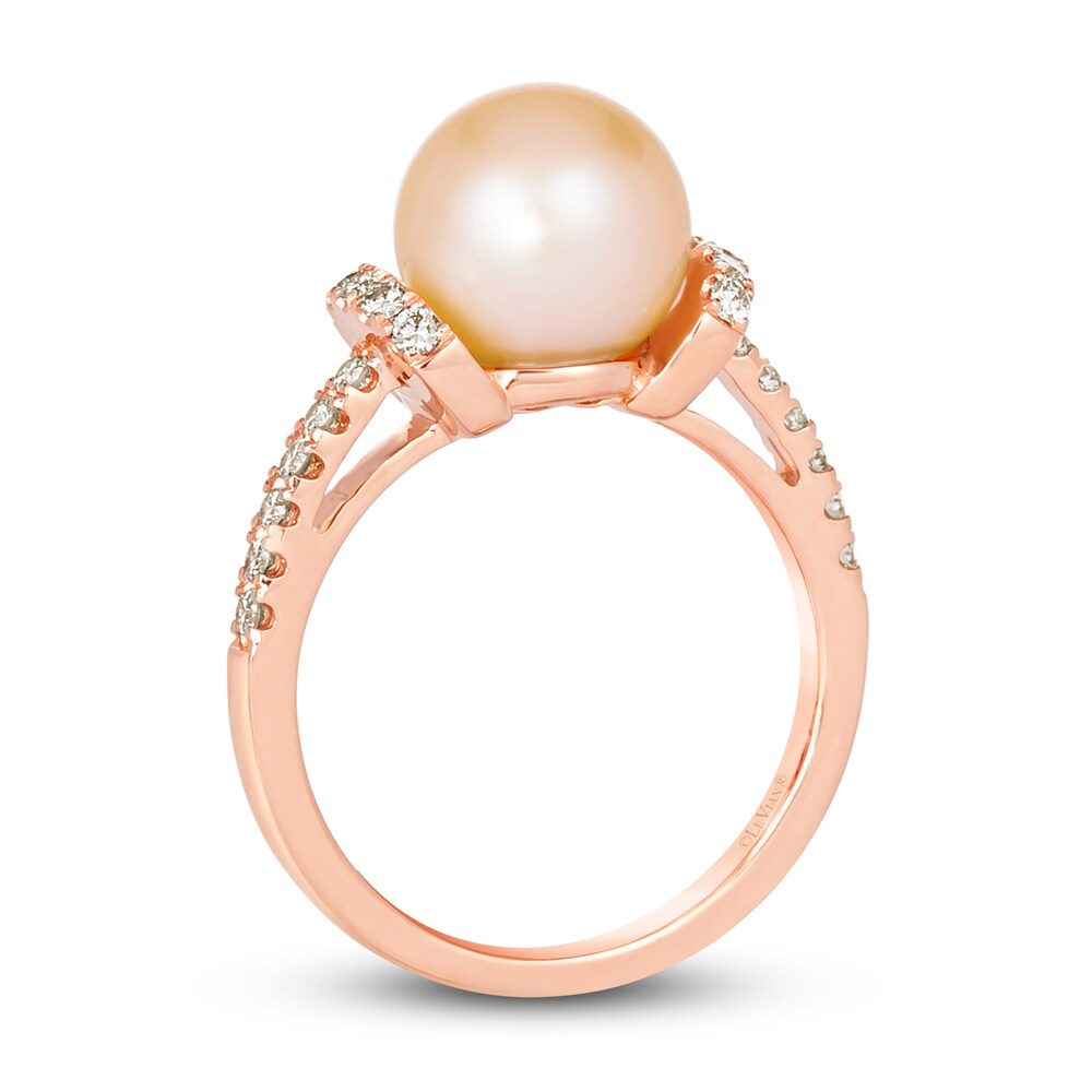 Le Vian Cultured Pink Freshwater Pearl Ring 1/4 ct tw Diamonds 14K Strawberry Gold 992l0VAB