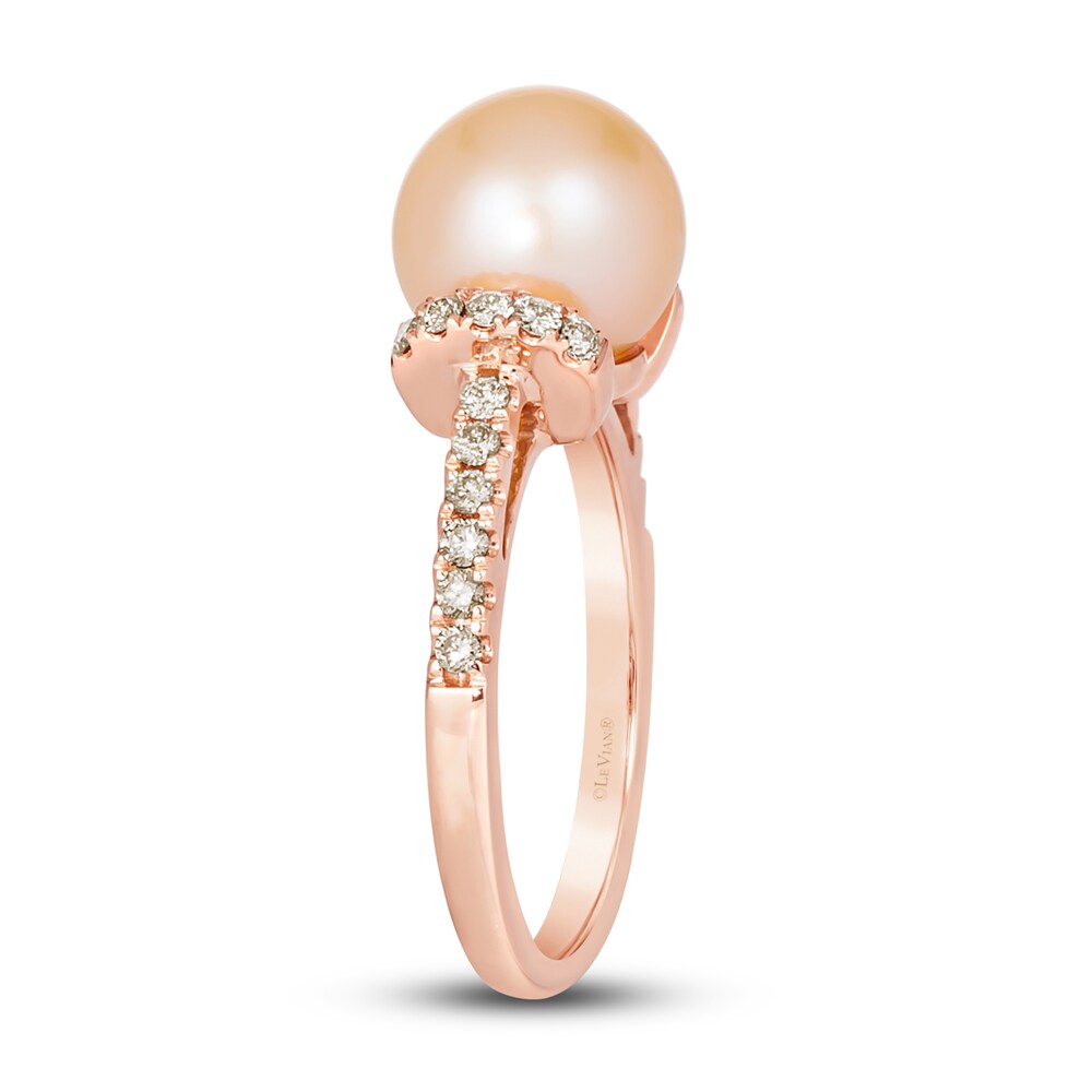 Le Vian Cultured Pink Freshwater Pearl Ring 1/4 ct tw Diamonds 14K Strawberry Gold 992l0VAB