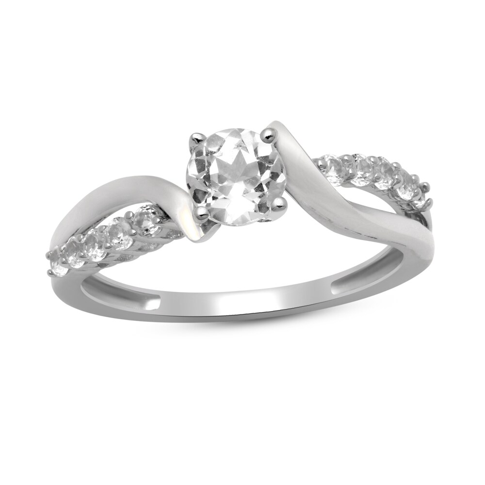 Lab-Created White Sapphire Ring Sterling Silver 997YU09b [997YU09b]