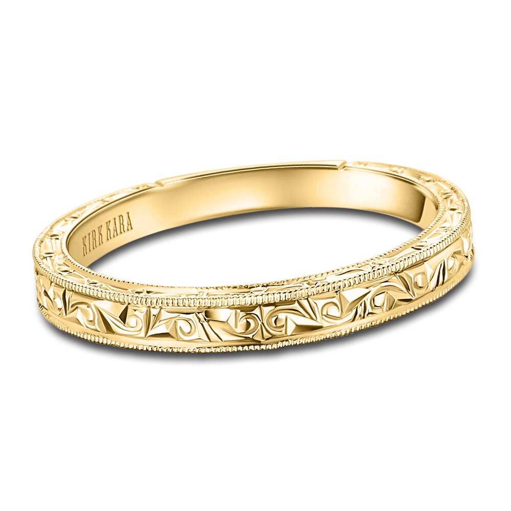 Kirk Kara Engraved Milgrain Wedding Band 18K Yellow Gold 9FooIGUQ [9FooIGUQ]