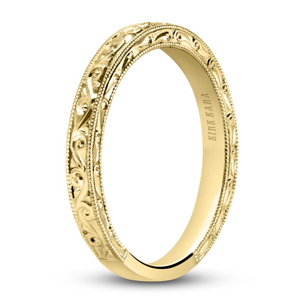 Kirk Kara Engraved Milgrain Wedding Band 18K Yellow Gold 9FooIGUQ