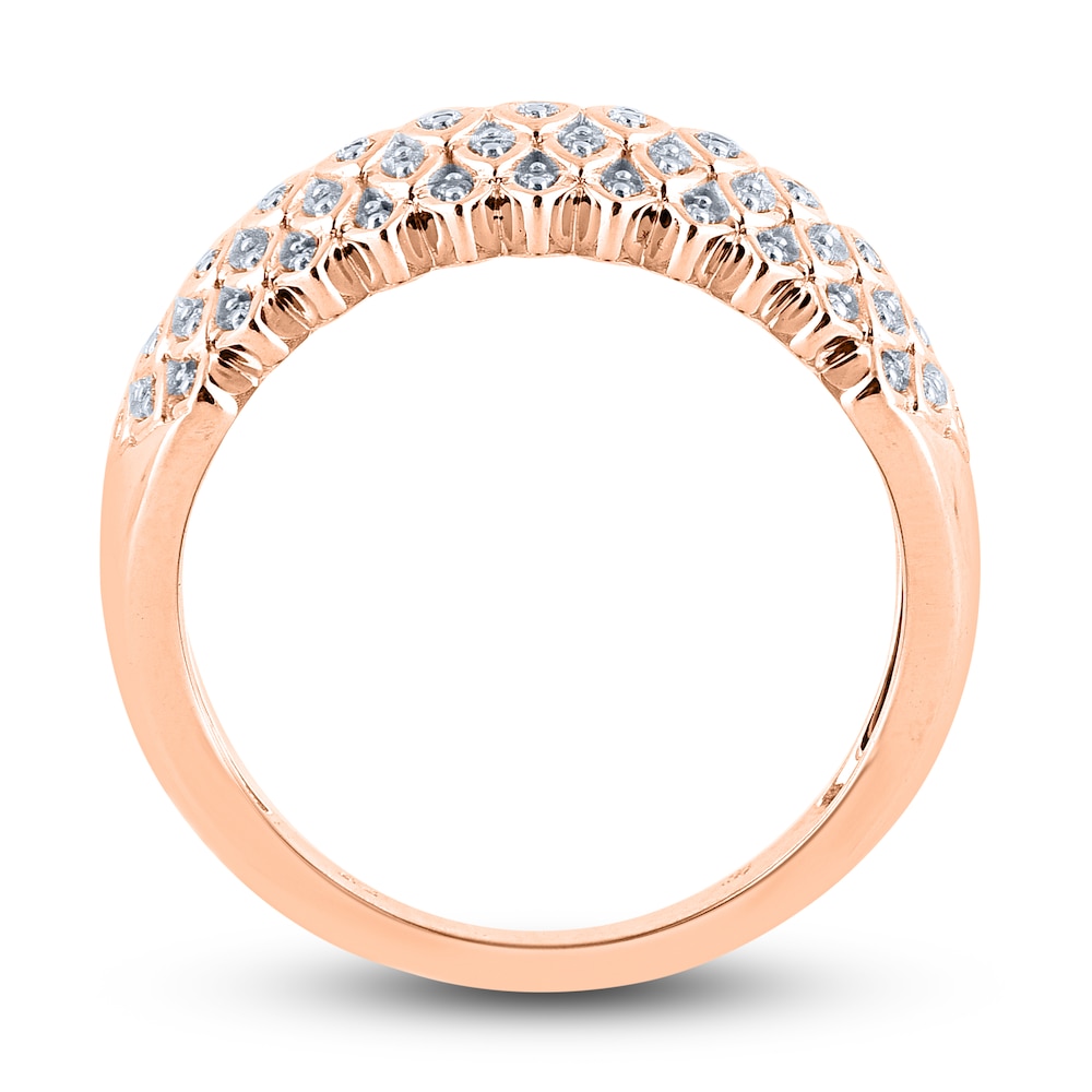 Diamond Multi-Row Anniversary Band 1/4 ct tw Round 14K Rose Gold 9JnZ9hSd