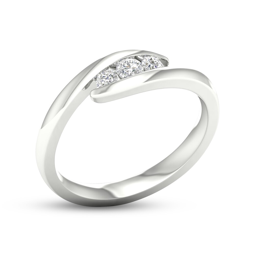 Diamond 3-Stone Ring 1/5 ct tw Round 10K White Gold 9Nbzm8h5