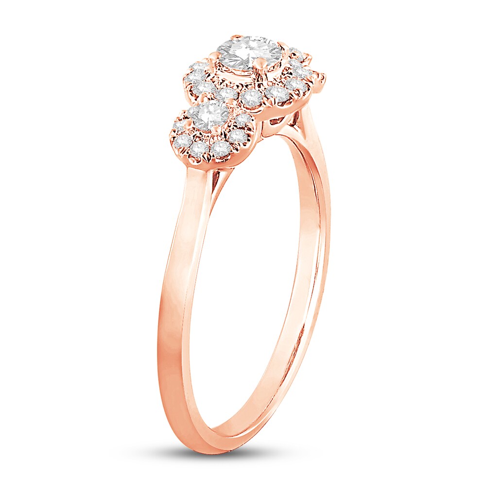 Diamond Ring 1/2 ct tw Round 10K Rose Gold 9SC7nqSw