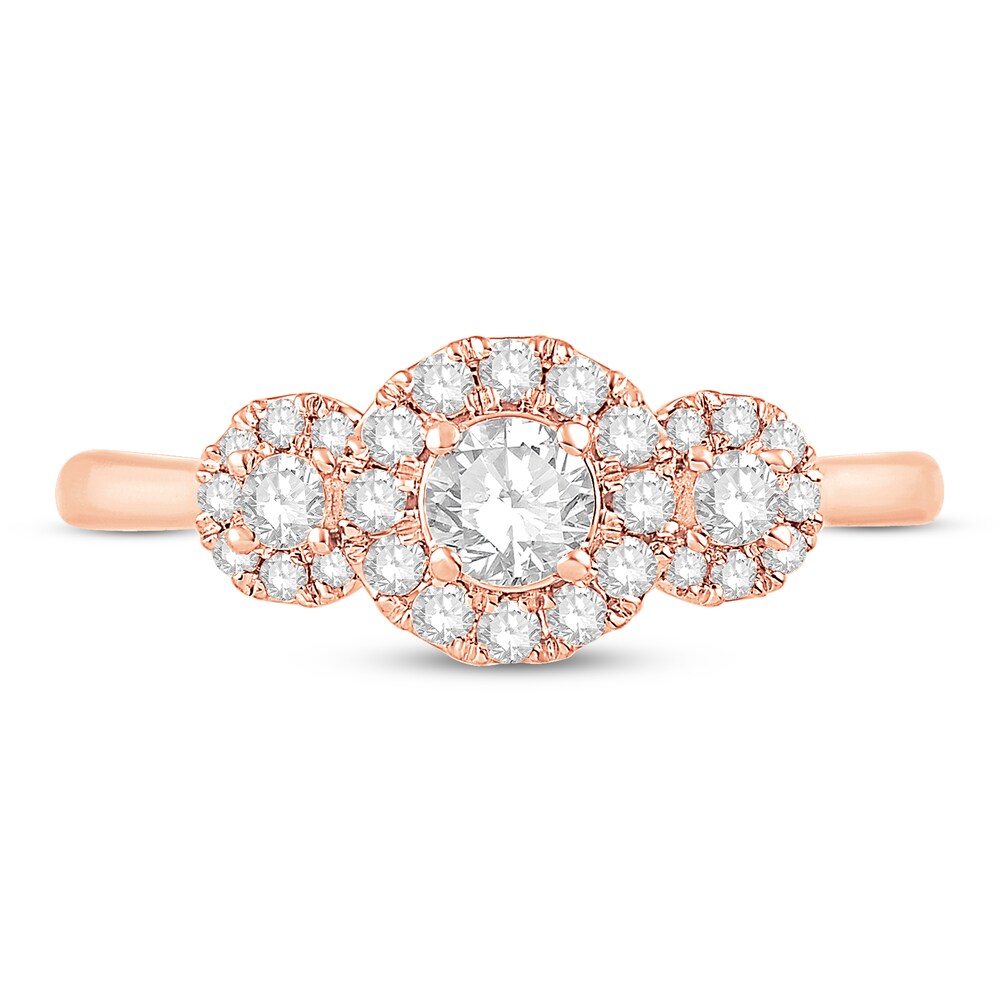 Diamond Ring 1/2 ct tw Round 10K Rose Gold 9SC7nqSw