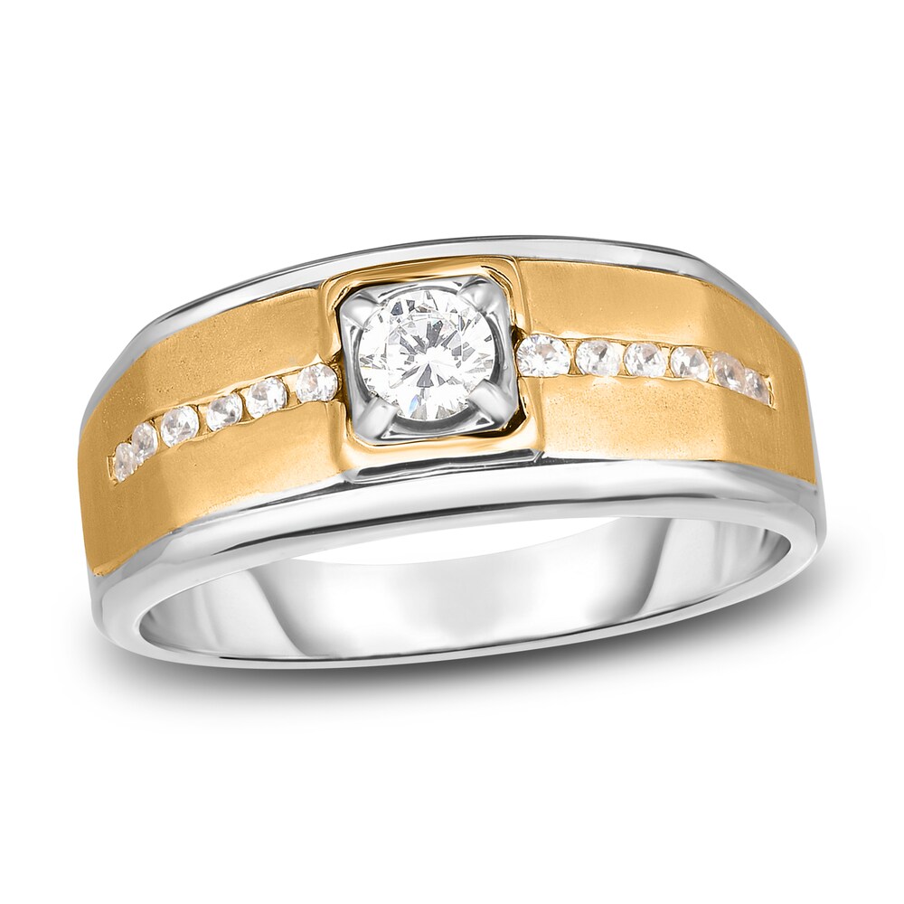 Men\'s Diamond Anniversary Ring 1/2 ct tw Round 14K Two-Tone Gold 9VljPcwa