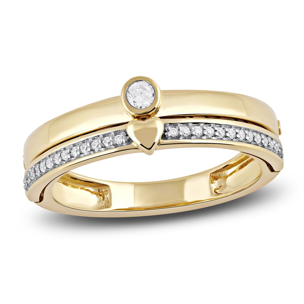 Diamond Promise Ring 1/8 ct tw Round 14K Yellow Gold 9W2xM9nn [9W2xM9nn]