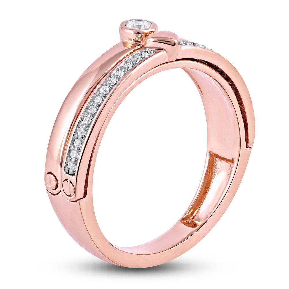 Diamond Promise Ring 1/8 ct tw Round 14K Rose Gold 9XjS4l0H