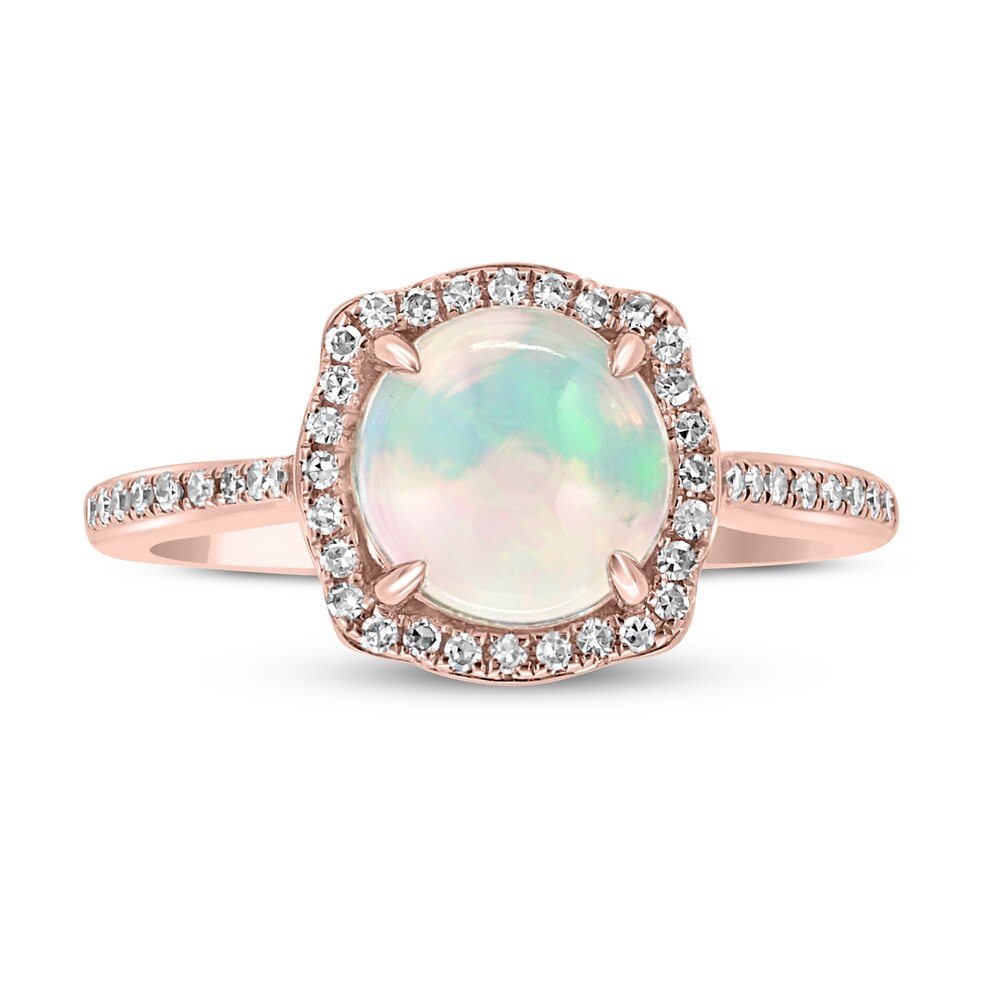 Effy Natural Opal Ring 1/6 ct tw Diamonds 14K Rose Gold 9akuMVg0