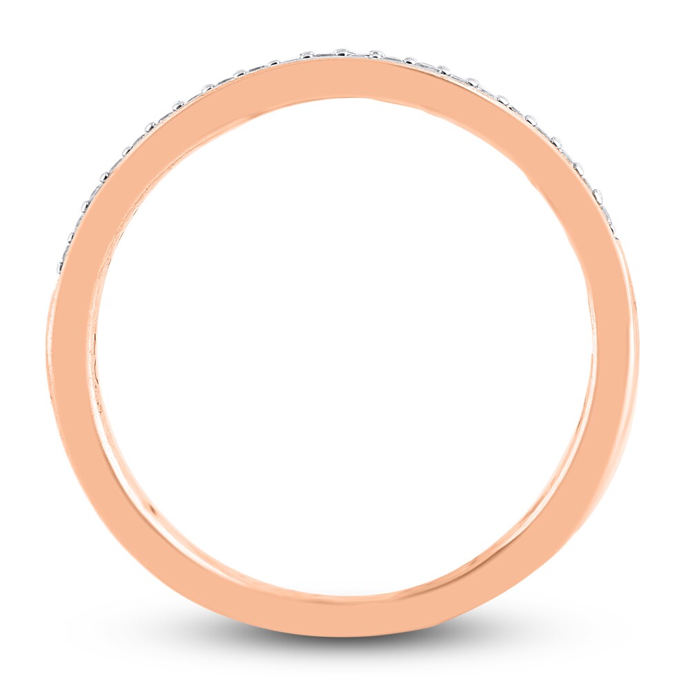 Diamond Wedding Band 1/10 ct tw Round 14K Rose Gold 9auM5RIU