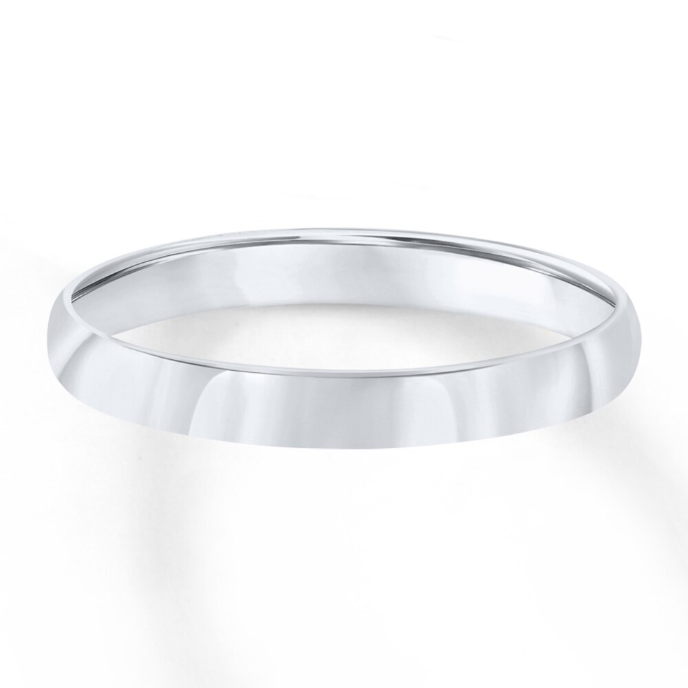 Wedding Band 18K White Gold 3mm 9cncmKcT