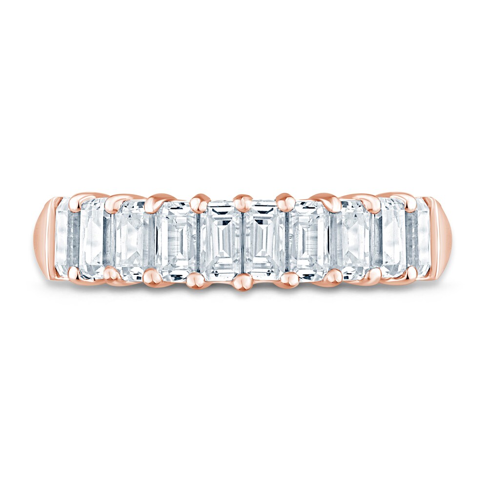 Pnina Tornai Lab-Created Diamond Anniversary Band 2 ct tw Emerald 14K Rose Gold 9eKa5Trb