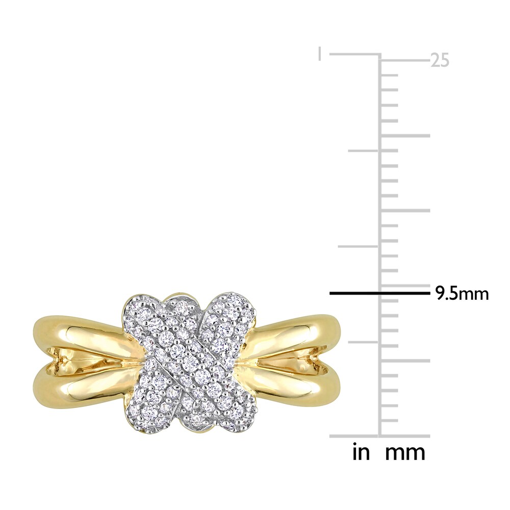 Diamond Y-Knot Ring 1/4 ct tw Round 14K Yellow Gold 9oCxVeZv