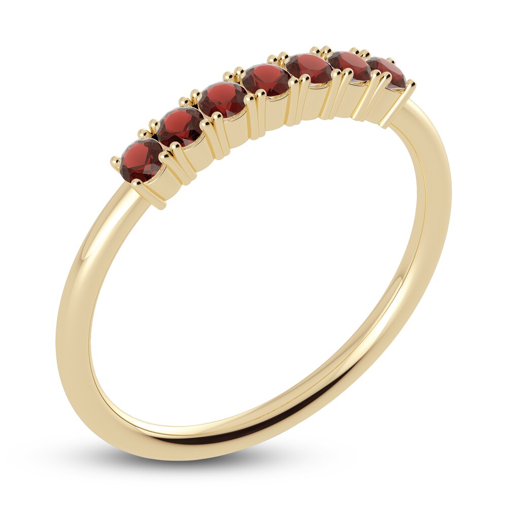 Juliette Maison Natural Garnet Half Eternity Ring 10K Yellow Gold 9xkjN5K6