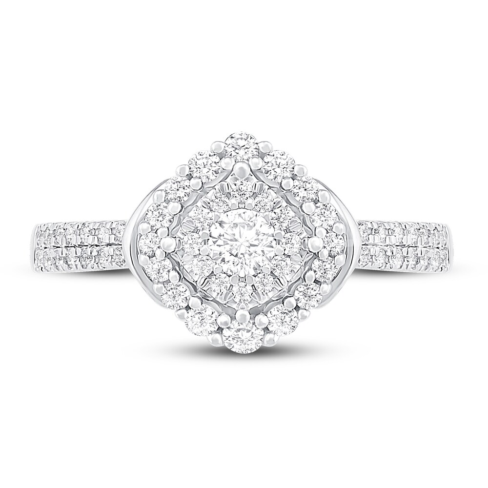 Diamond Ring 1/2 ct tw Round 14K White Gold AERJeJku