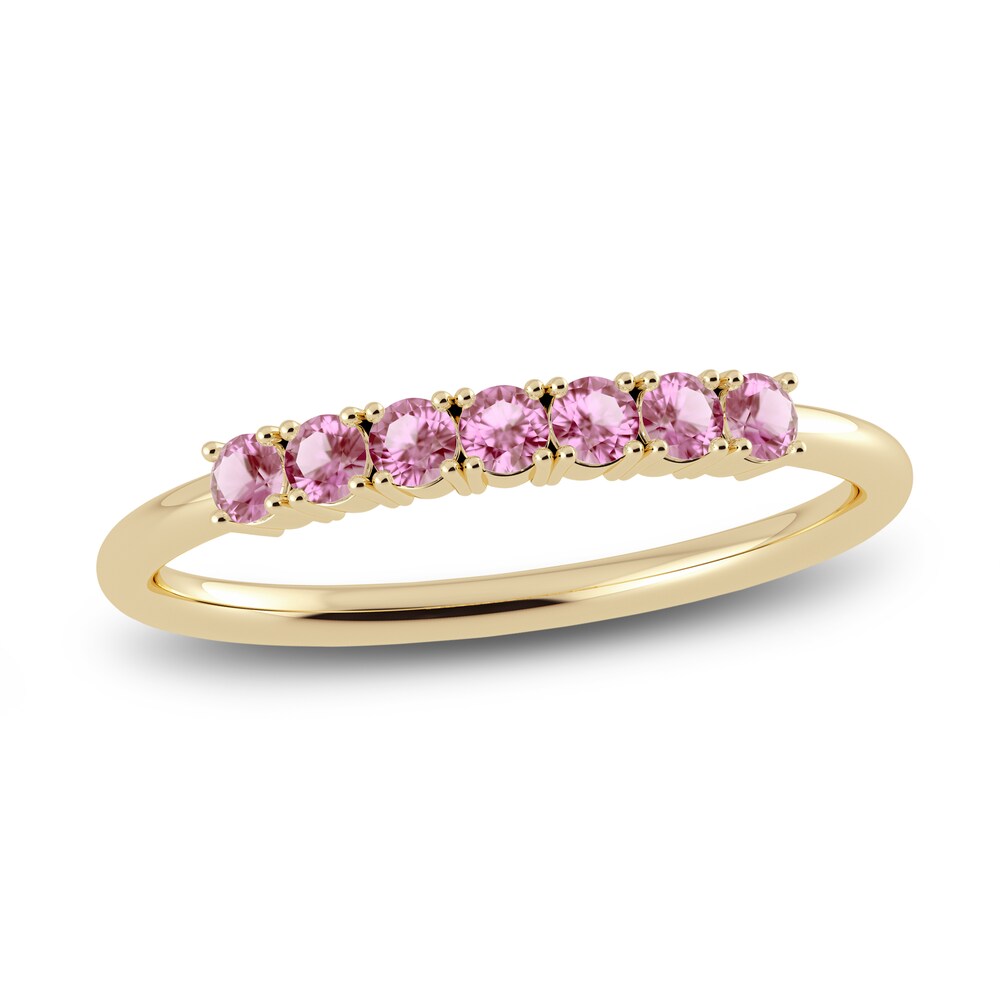 Juliette Maison Natural Pink Tourmaline Half Eternity Ring 10K Yellow Gold AFvAPNro [AFvAPNro]