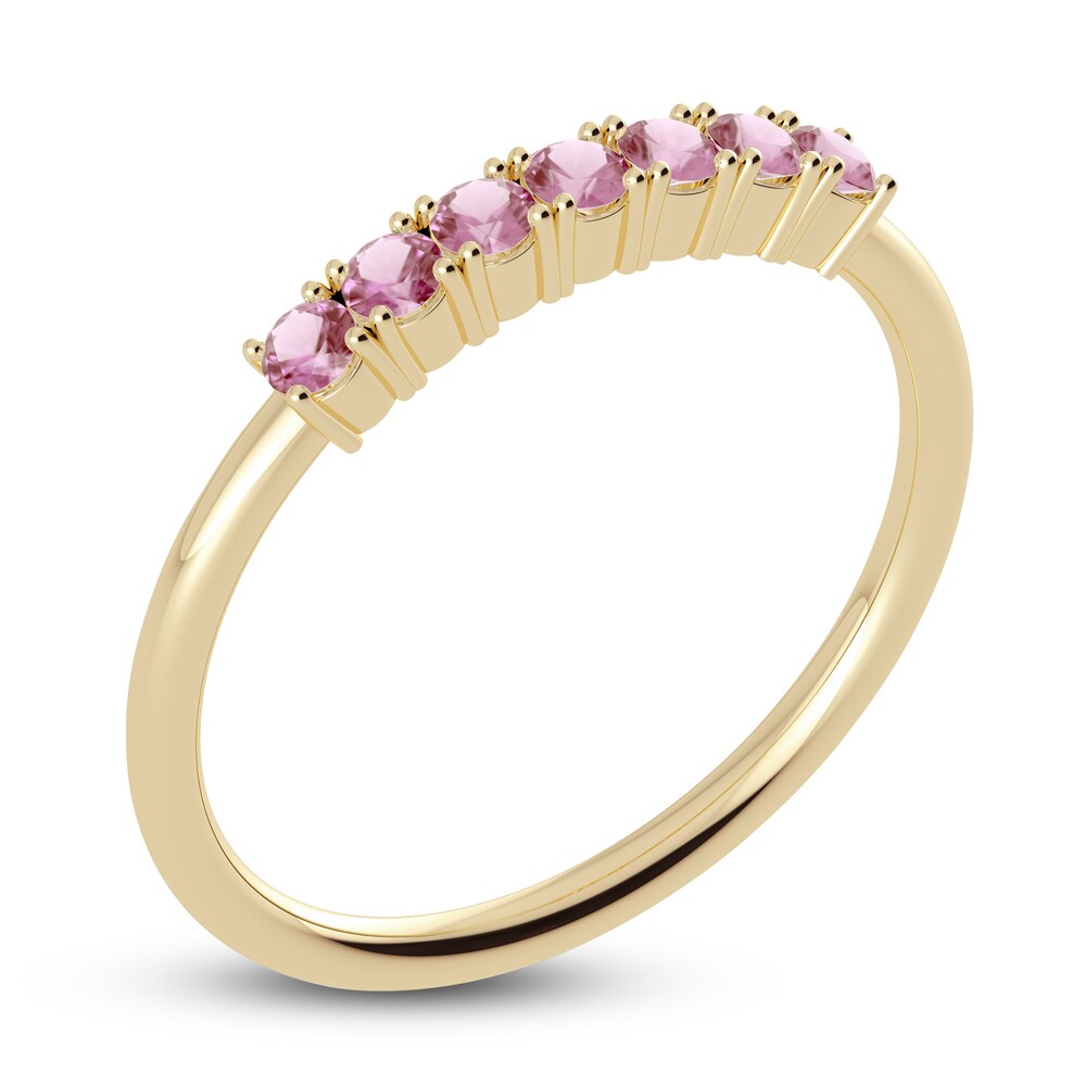 Juliette Maison Natural Pink Tourmaline Half Eternity Ring 10K Yellow Gold AFvAPNro