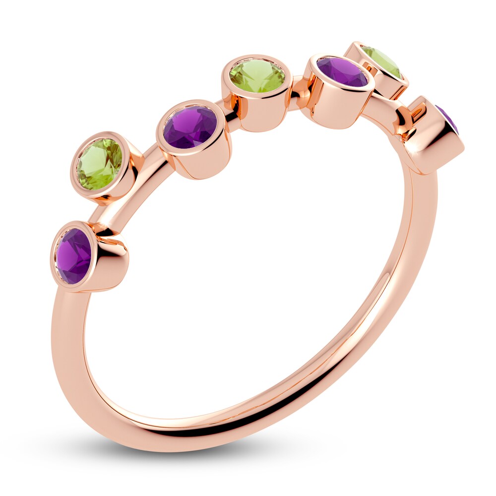 Juliette Maison Natural Peridot & Natural Amethyst Ring 10K Rose Gold AJuh7I1Y