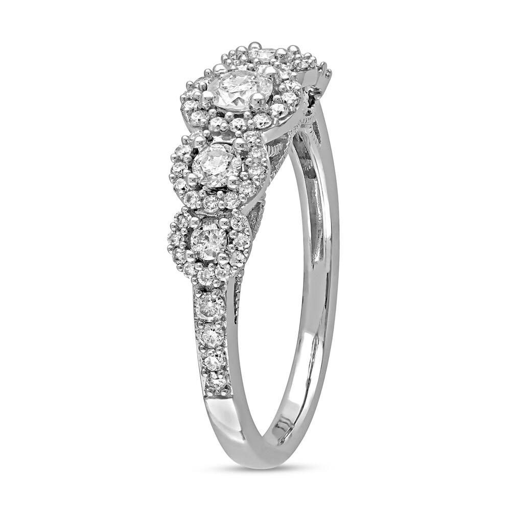 Diamond Anniversary Ring 3/4 ct tw Round 10K White Gold ANeqoanS