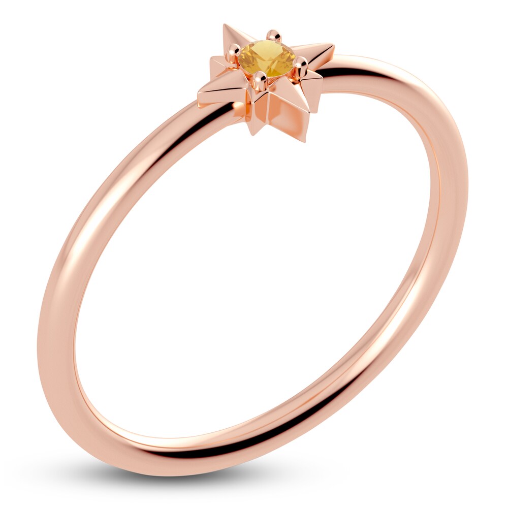 Juliette Maison Natural Citrine Starburst Ring 10K Rose Gold APUbYvqq