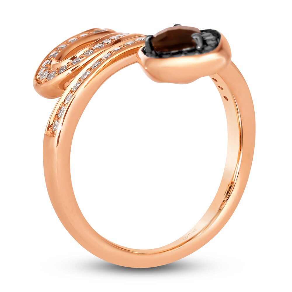 Le Vian Natural Chocolate Quartz Snake Ring 1/2 ct tw Diamonds Round 14K Strawberry Gold AZ56RZwc