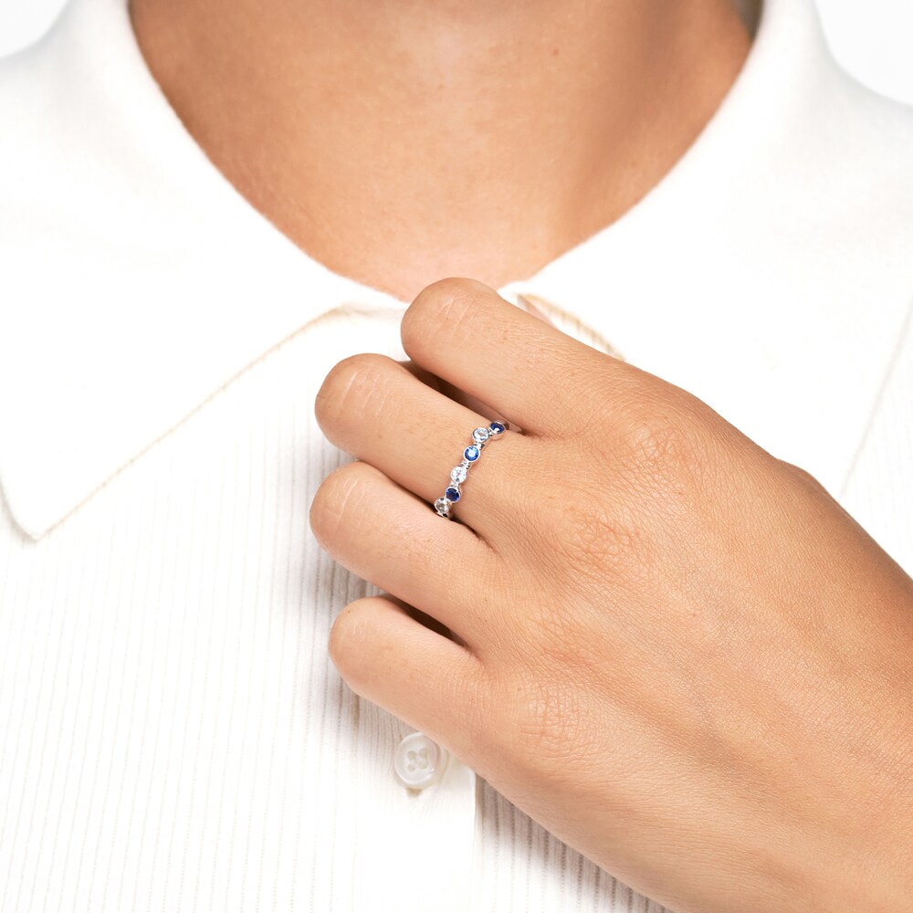 Juliette Maison Natural Blue Zircon & Natural Blue Sapphire Ring 10K White Gold AgfHkAUi