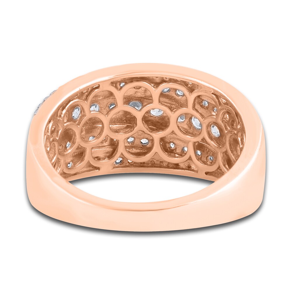 Diamond Multi-Row Anniversary Band 1 ct tw Round 14K Rose Gold Av6qy12a