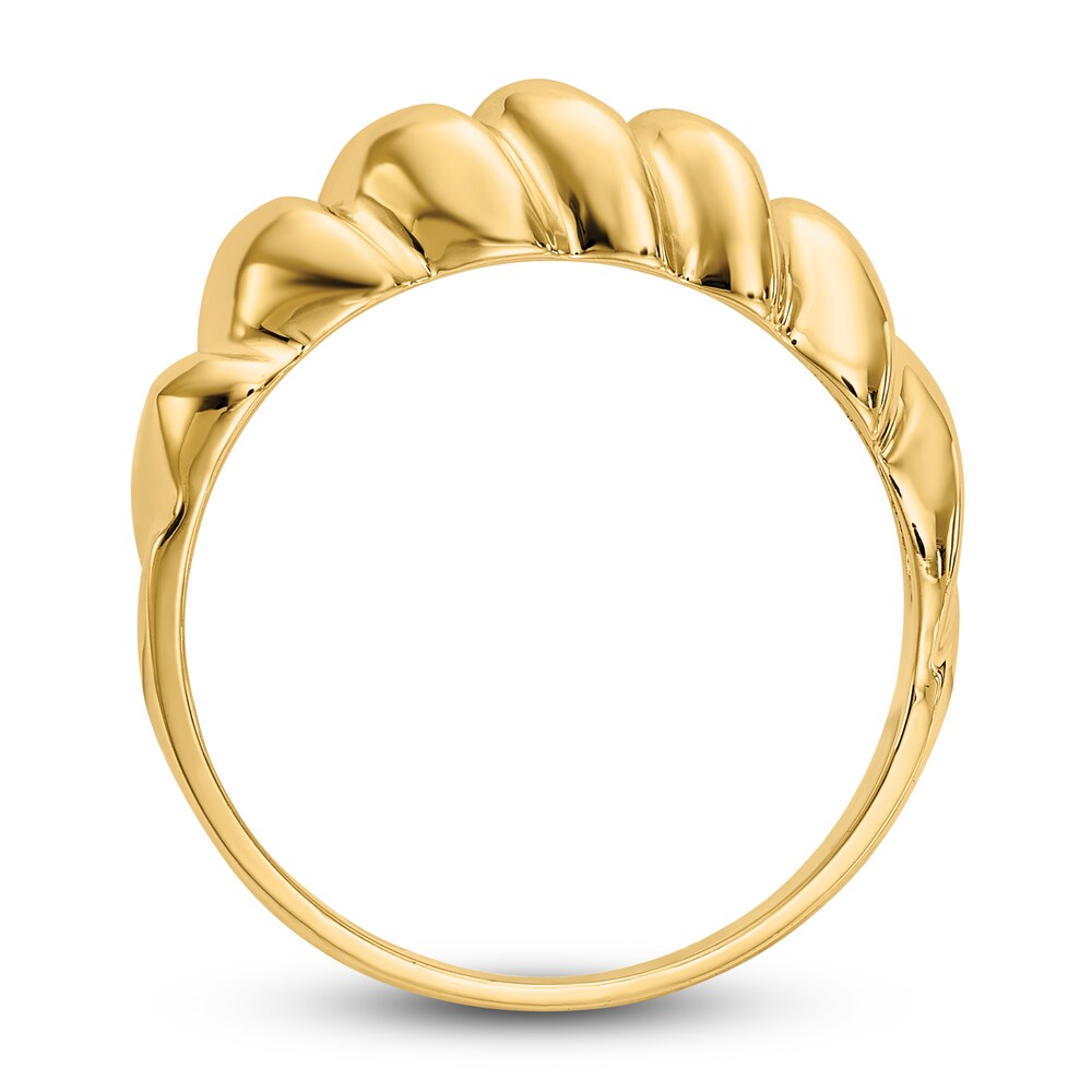 High-Polish Twisted Dome Ring 14K Yellow Gold Az6jU0og