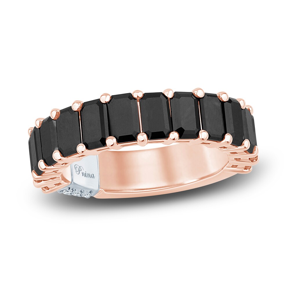 Pnina Tornai Black Diamond Eternity Ring 4 ct tw Emerald 14K Rose Gold BB4WWxoX [BB4WWxoX]