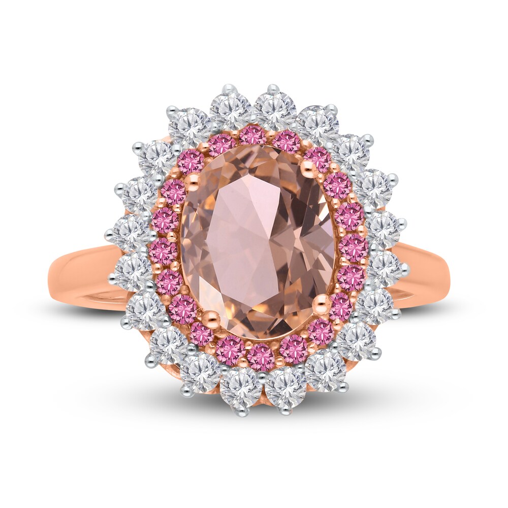 Kallati Natural Morganite & Natural Pink Sapphire Ring 3/4 ct tw Diamonds 14K Rose Gold BBpa6rKx