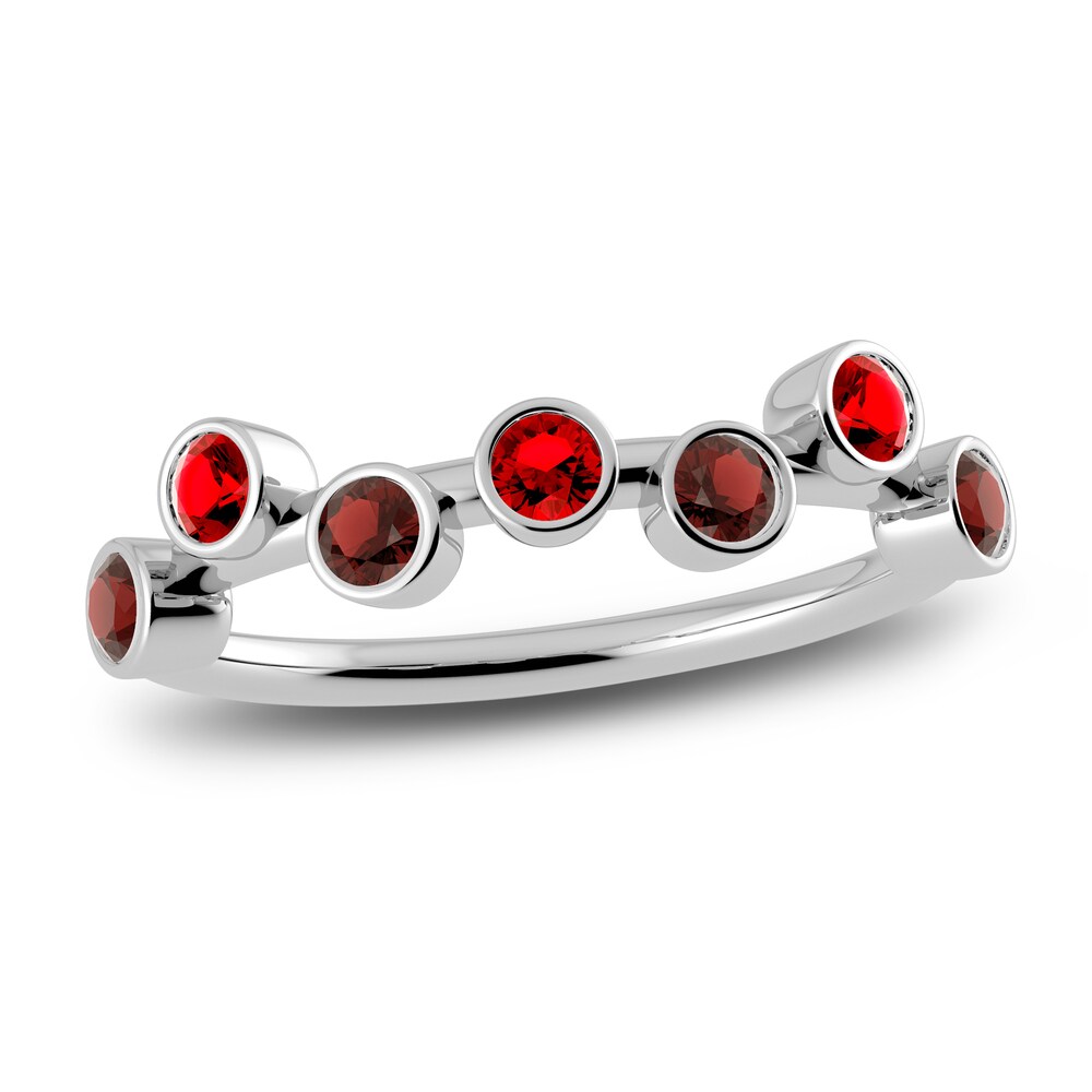 Juliette Maison Natural Rhodalite Garnet & Natural Ruby Ring 10K White Gold BCVLKYuN [BCVLKYuN]