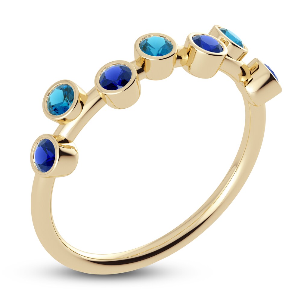 Juliette Maison Natural Blue Sapphire & Natural Blue Zircon Ring 10K Yellow Gold BClRahFD