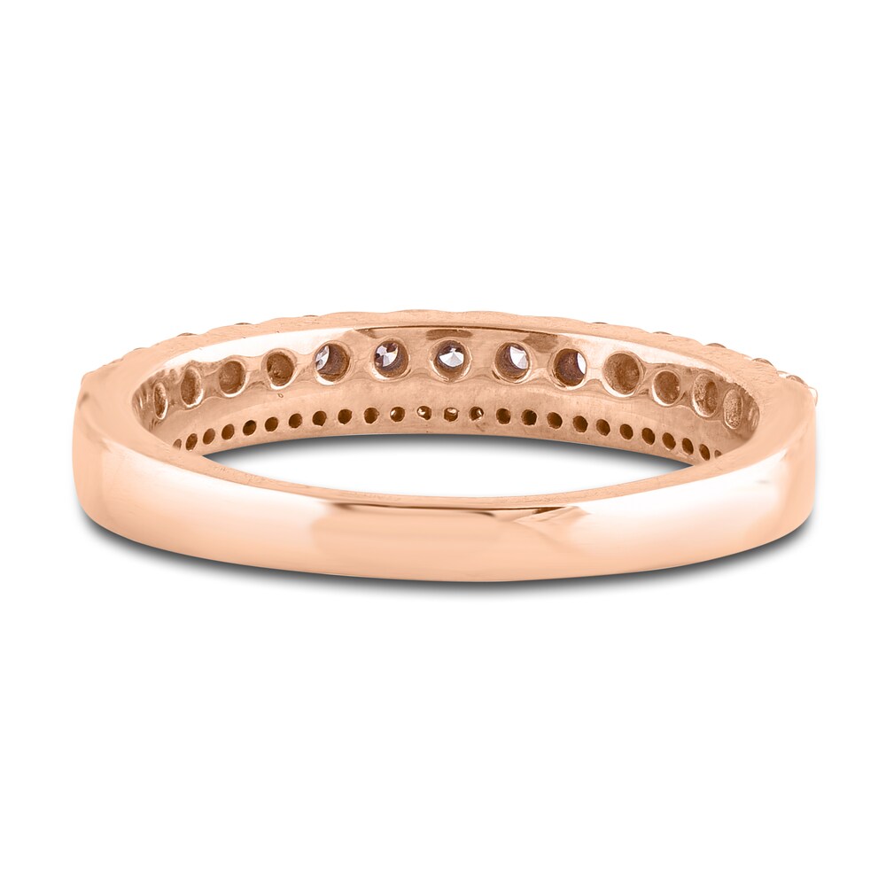 Pink & White Diamond Anniversary Band 1/2 ct tw Round 14K Two-Tone Gold BECWlH2a