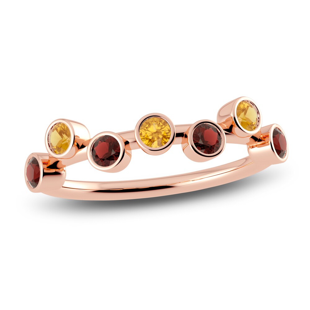 Juliette Maison Natural Citrine & Natural Garnet Ring 10K Rose Gold BZgilJA0