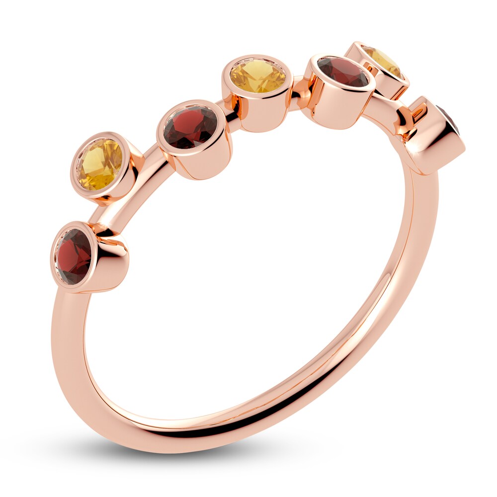 Juliette Maison Natural Citrine & Natural Garnet Ring 10K Rose Gold BZgilJA0