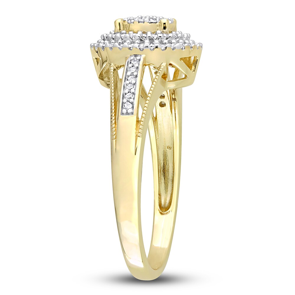 Diamond Oval Ring 1/4 ct tw Round 10K Yellow Gold BdUnm4gw