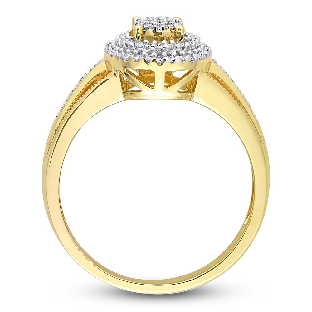 Diamond Oval Ring 1/4 ct tw Round 10K Yellow Gold BdUnm4gw