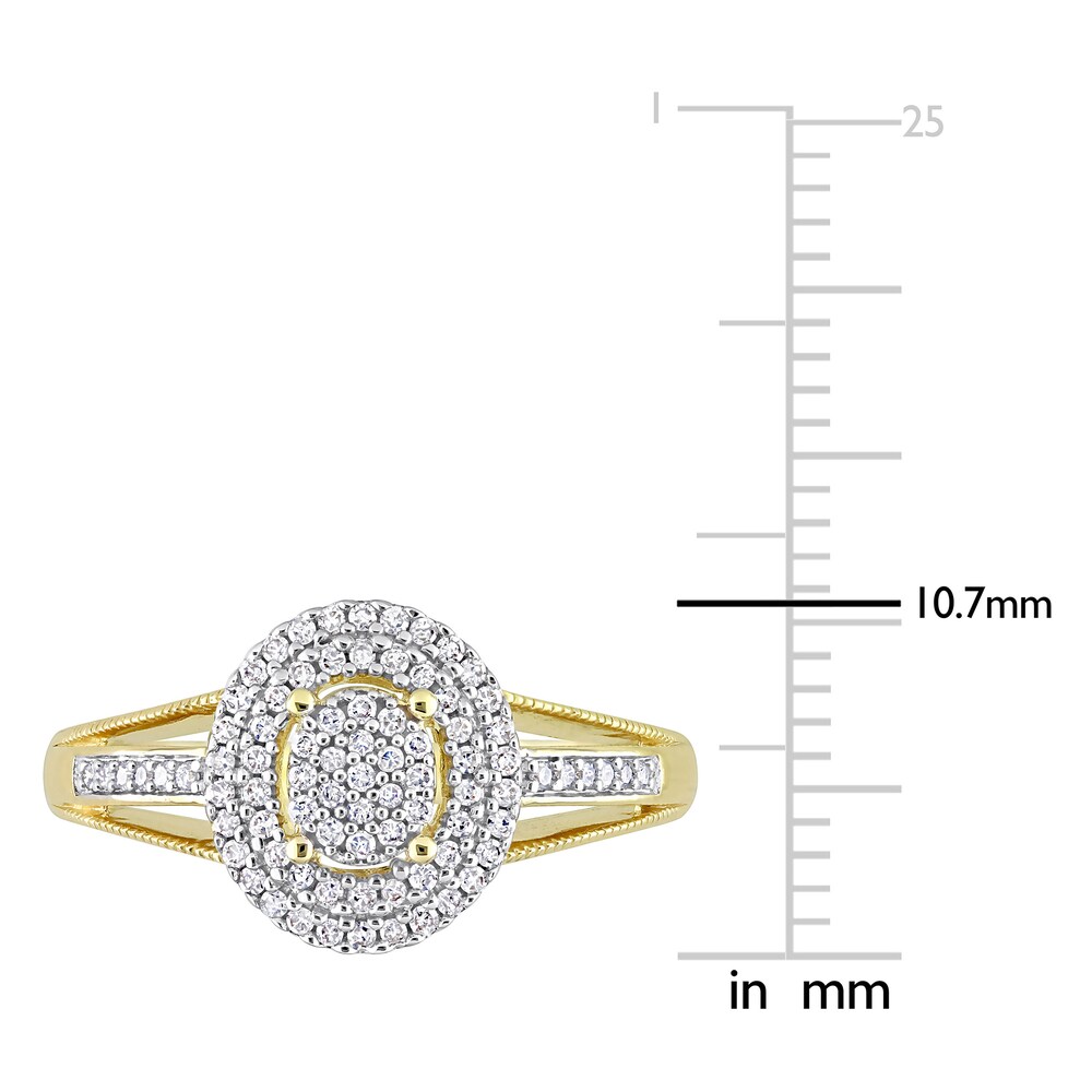 Diamond Oval Ring 1/4 ct tw Round 10K Yellow Gold BdUnm4gw