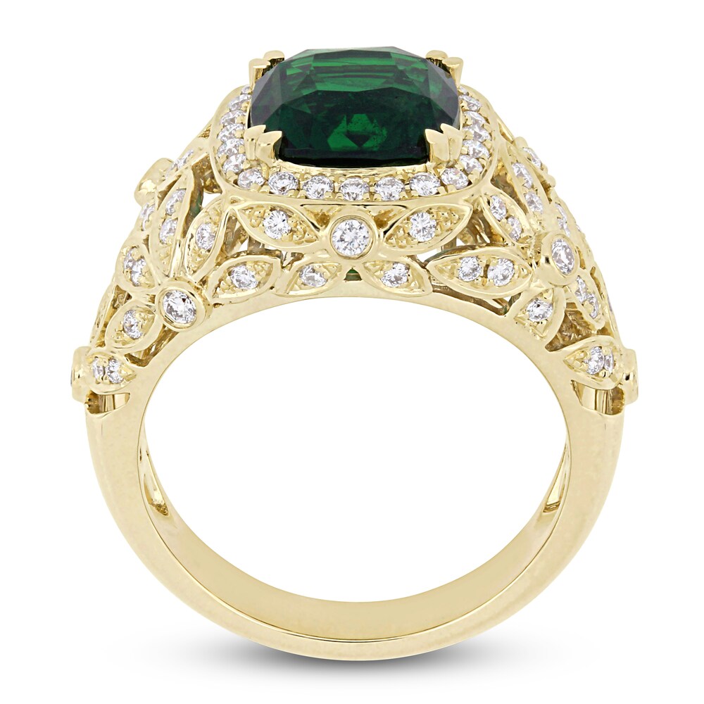 Natural Tsavorite Garnet Ring 5/8 ct tw Round 14K Yellow Gold BgEHaa7u