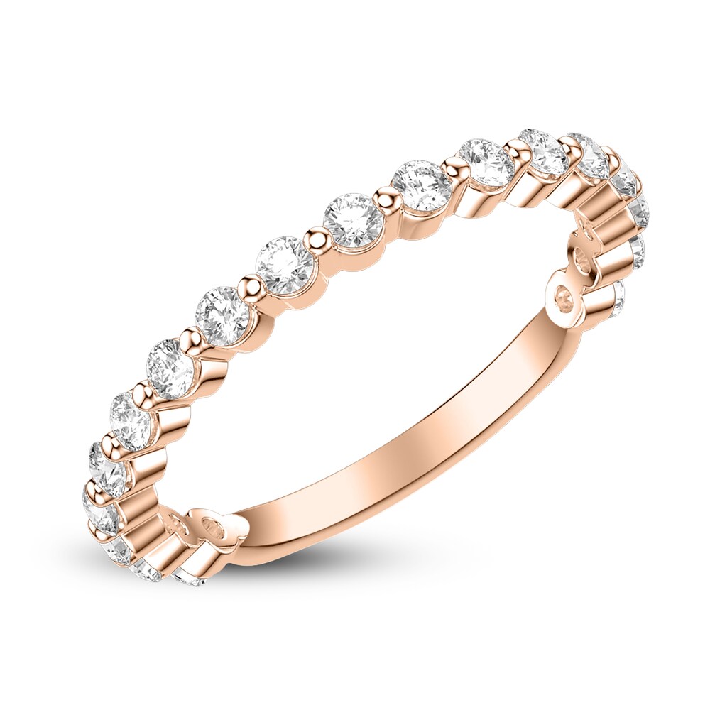 Diamond Semi-Eternity Band 1/2 ct tw Round 14K Rose Gold Bhp9j3KA