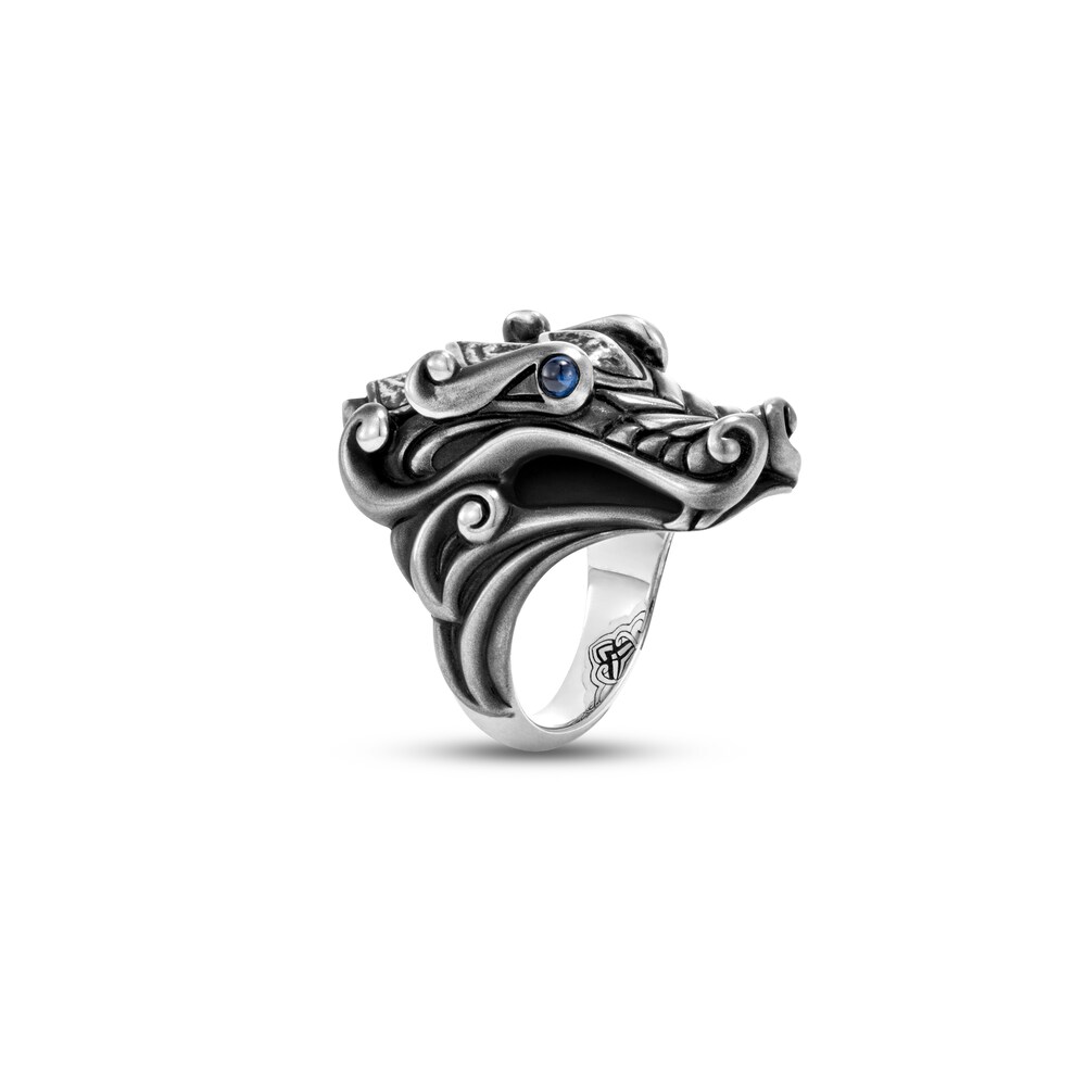 John Hardy Men\'s Legends Naga Ring Natural Blue Sapphire Sterling Silver BmOOGGZ7