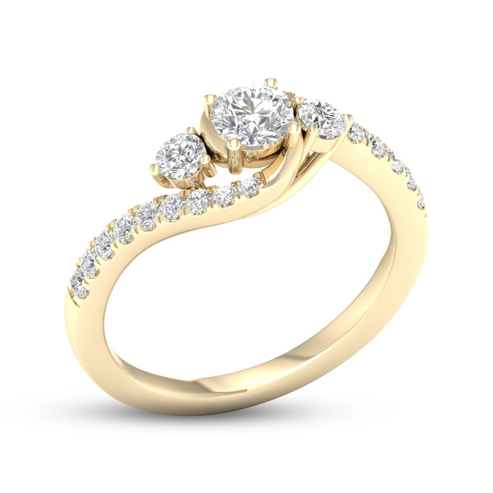 Diamond 3-Stone Ring 3/4 ct tw Round 10K Yellow Gold Bvravuq5